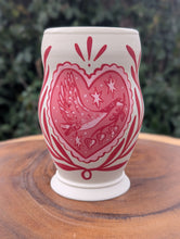 Load image into Gallery viewer, #04 - Monochrome Red Goose with Bleeding Hearts Cup