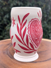 Load image into Gallery viewer, #04 - Monochrome Red Goose with Bleeding Hearts Cup