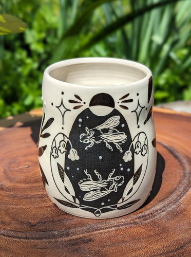 #06 - Moons, Moth & Art Nouveau Flower Mug