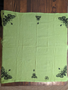 #47 - Green Moths & Bees Tea Towel