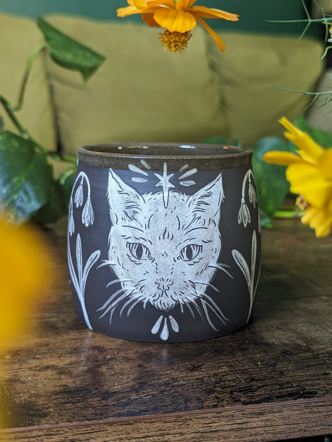 #13 - Cat & Snowdrops Mug