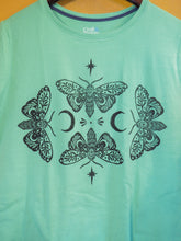 Load image into Gallery viewer, #49 - Quad Moths &amp; Moons Mint Green T (L)