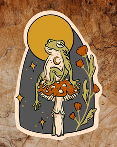 Sticker - Frog on a Mushroom
