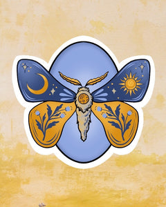 Sticker - Celestial Sun & Moon Moth