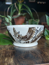 Load image into Gallery viewer, #S03 - Black &amp; White Eye Moth Brush Strokes Small Bowl (Seconds Sale!)