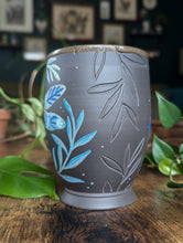 Load image into Gallery viewer, #S06 - Matte Dragonfly on Dark Clay Cup (Seconds Sale!)