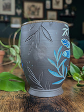 Load image into Gallery viewer, #S06 - Matte Dragonfly on Dark Clay Cup (Seconds Sale!)