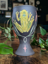 Load image into Gallery viewer, #S07 - Matte Frog &amp; Cattails Goblet (Seconds Sale!)
