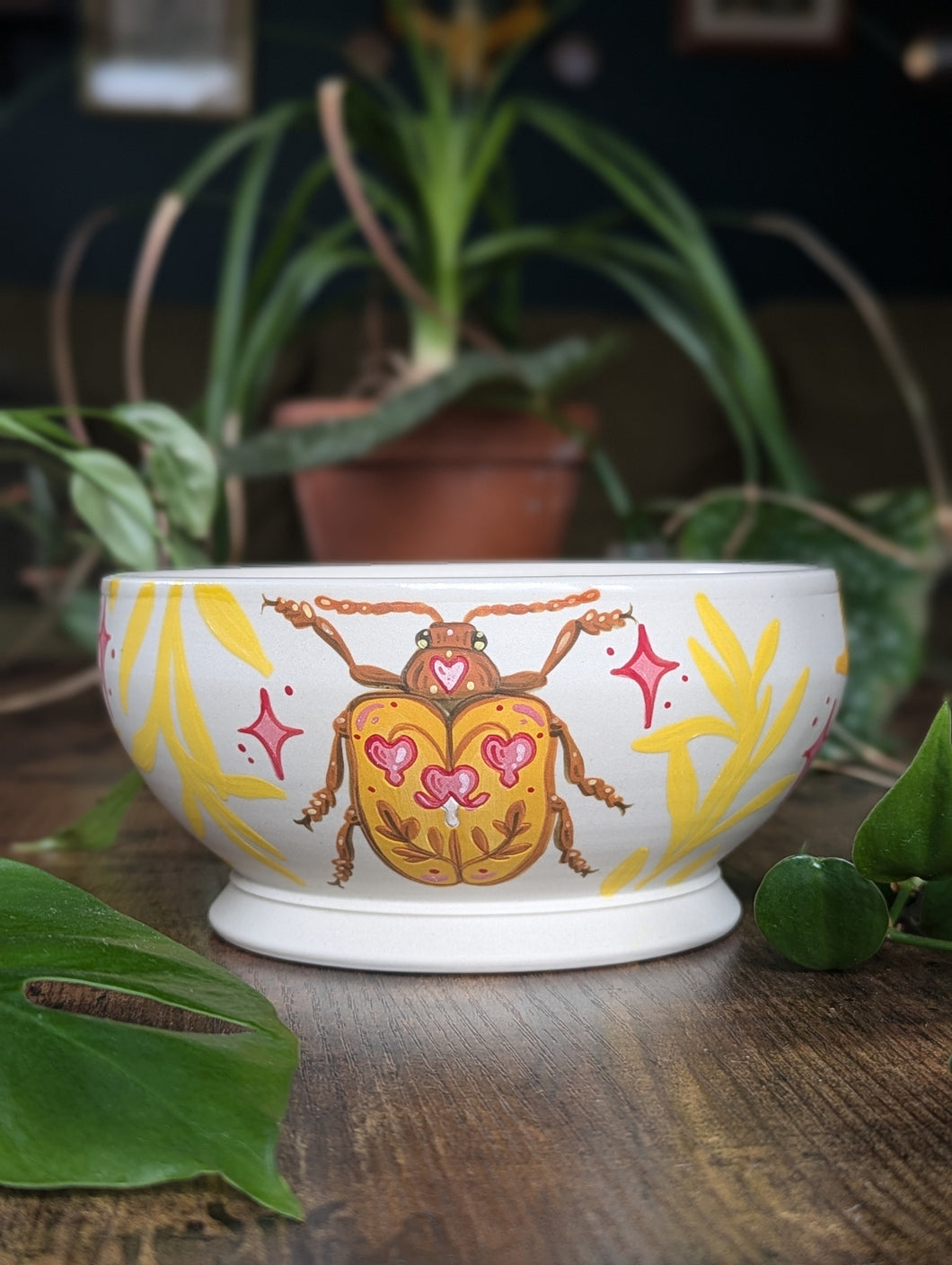 #S09 - Matte Bleeding Heart Beetle Bowl (Seconds Sale!)